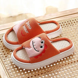 Slippers Cartoon Thick Autumn Linen Platform Indoor Ladies Slipper Soft Non-Slip Home Floor Men Summer Couples Shoes