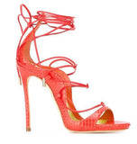 Colors Giatiator Heels Strappy Sandals Peep Toe Cut-out High Platform Sandals Ladies Summer Dress Shoes Cross