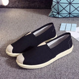 New Basic Female Flats Women Shallow Painting Canvas Shoes Ladies Slip-On Casual Shoes Breathable Fabric