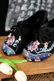 Breakj Shoes Autumn And Winter New Style, Plush Soft Sole Embroidery Shallow Mouth And Velvet Mother Shoes Embroidered Shoes, Cloth Shoes