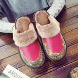 Slippers Winter Home Soft Floor Slippers For Men Female Indoor Plush Sewing Women Flat Shoes 2020 Couple Footwear
