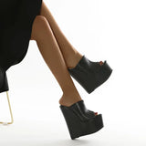 Simple Plain Face 16 Cm Wedge Heel Sandals A61-3 Have To Do 35-42 Yards Long-Term