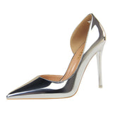 Breakj High Heels Simple Thin Heel Metal With High Heel Shallow Tip Side Hollow Out Sexy Single