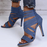 Summer Women's Sandals Elastic Roman Sexy All-match High Heels 9cm Sexy Sandals, Nightclub Girls High Heels Hot Dance