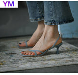 Women's Sandals Buckle Strap Open Toe Ladies Sandalias Pu Summer Shoes Casual Female New Comfort Sandalia Thin High Heels