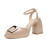 Baotou Mary Jane Single Shoe Sandals High Heels 2023 Summer New Niche Design Model Of Versatile