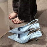 Breakj Small Fragrant Wind High Heel Sharp Sandals Women's 202 Summer New Back Empty Head Large-Size Single