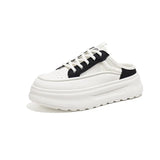 Breakj Summer New Baotou Half Slippers Female Wear Shoes Leisure A Foot Pedal Lazy Small White Shoes Female