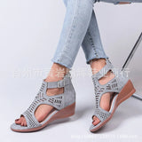 Breakj Spring And Summer New Shoes Large-Size Women's Shoes Coarse Heel Heel Shoes Hollow Fish Mouth Sandals