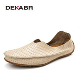 Hollow Out Breathable New 2021 Summer Split Leather High Quality Fashion Casual Shoes Men Lovers Couple Flat Loafer