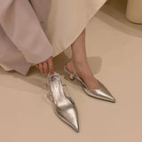 Into The Galaxy Silver Pointed High-Heeled Sandals Women's 2023 Stilettos Half-Wrapped After The Empty Single