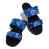 Women's Slippers Graffiti Bandana Slides Cashew Flower Silk Flats Shoes Outdoor Beach Sandals Summer Ladies Home Footwear