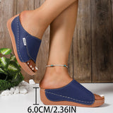 Breakj Thick-Bottomed Slippers Women's 2025 New Summer Simple Fashion Fish Mouth Slope And Slippers Women's