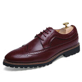 Leather Brogue Men Shoes Lace Up Men Loafers Breathable Formal Men Dress Shoes Wedding Shoes Handmade Zapatos De