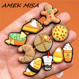 Foods Shoe Charms Cute Sushi Cookies Ice Cream Cake PVC Shoes Accessories Decoraciones for Croc Buckle jibz Kids