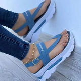 Women Sandals Shoes Summer New Platform Wedges Comfortable Ladies Shoes Open Toe Buckle Strap Slippers Female Leisure