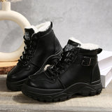 Breakj New Autumn And Winter Women's Warm Martin Boots And Velvet And Thick Belt Middle Tube Thick Sole Women's Boots Women's