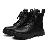 Breakj 2024 New Youth Cylinder Round Head High Help Thick Bottom Men With Big Head Trend Martin Boots