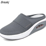 Women Mesh Lightweight Shoes Woman Slippers Wedge Shoes Female Air Cushion Sandals Thick Bottem Casual Sneakers Plus