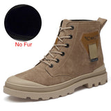 Men Snow Boots Winter Warm Outdoor Walking Ankle Boots New Fashion Design High Top Casual Shoes Rubber Sole Platform