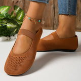 Women's Shoes Flying Breathable Single Shoes Women's Knitted Mesh Large Flat Four Seasons Working Shoes Boat