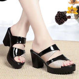 Breakj Mouth Cool Slippers Women Wear 2025 Summer New Fashion Slippers Coarse And Waterproof Table High