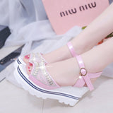 Female Summer 2023 New Solid Color Female Sandals Wedge Wedge Waterphone Fashion Women's