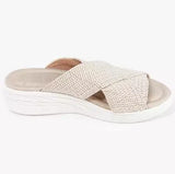 Summer New Flat Heel Fish Mouth Cool Drag Thick Soles Large Size Flying Woven Cross Women's