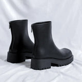Breakj Square Sleeve Martens Men's Platform Short Boots Men Autumn / Winter Muffin Smoke Boots
