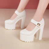 Model Training Special High-Heeled Women Large-Size Thick-Heeled High-Heel Velcro Cheongsam Catwalk Show Single-Shoe