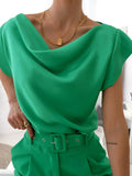 Fashion Pile Collar Women's Shirts 2022 Elegant High-quality Silk Solid Tops Pullovers Lady Spring Summer Office New Blouse