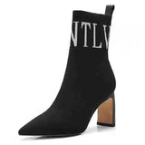 and Winter Women's Shoes High Heels Sexy Socks Boots Stretch Fabric Women's Shoes Winter Boots Fleece Warm Boots