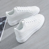 Sneakers Fashion Platform Shoes Spring Autumn Casual Flats Female All-match Thick Sole Breathable White Vulcanized