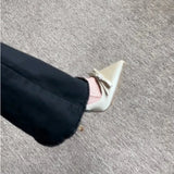 Breakj Bows Beautiful High Heels Women Spring And Autumn Fine Heel With The Fasley Diamond French Temperament Single Shoes Wedding