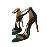 Summer Concise Women Sandals Elegant thin heeled Strap Buckle Gladiator Sandals All match High heels Office Lady