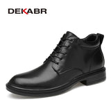 Size 35~50 Warm Heighten Boots Genuine Leather Men Boots High Quality Autumn Snow Boots Men Waterproof Soft Ankle