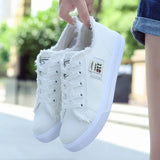Shoes Women's 2021 Lace Up Canvas Women's Shoes White Strappy Casual Shoes Ladies Socofy Flat Shoes Women