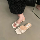 Breakj Cool Drag Bow One-Word Slippers 2025 Summer New Fairy Shoes Wearing Temperament Coarse
