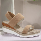Breakj Size Wedge Sandals Women Summer 2024 New Fish Mouth Elastic Set Foot Platform