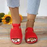 Flat-Bottomed Slippers Women 2025 Summer New Round Head Beach Slippers