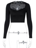 Square Collar Tops Y2K Woman Sexy Long Sleeve Skinny Purple Autumn Basic Female Fitness Casual Fashion T-Shirts