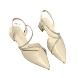 Breakj 2025 New Sandals Women's Coarse French Summer High Heels Shoes Pointed Single Shoes Temperament Women's