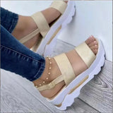 2022 Fashion Wedge Female Platform Buckle Strap Street Summer Shoes Punk Beach Wedges Women Sandals Chunky Sandalias De