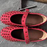 Breakj Drill 43 Large Size Water Drill Rivet Single Shoe Belt Buckle Round Head Flat-Bottom Fashion Casual Mary Precious Shoes Women