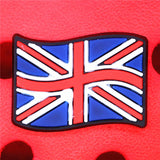 Crock Charms Accessories PVC Shoe Croc Buttons Sandals Charm Decoration Brazil Korea Britain Switzerland Flag