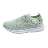 Breakj Large-Size With Diamond Flying Sneakers New Net Shoes Women's Shoes Low-Heeled Mesh Sports Casual