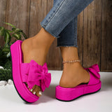 Breakj Summer New Thick-Soled Women's Sandals Women's Beach Shoes Large-Size Slippers To Learn Women's Bow Cool