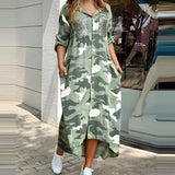 Women Turn-down Collar Flower Print Casual Shirt Dress Fashion Summer Half Sleeves Buttons Cardigan Irregular Elegant