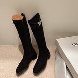 Comfortable Low Heel Boots 2023 New Oblique Temperament Girl Boots Are