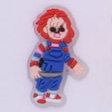 Shoe Buckle Charms PVC Scary Clown Skeleton Chainsaw Luminous Shoes Decorations fit Christmas Cosplay Party Kids